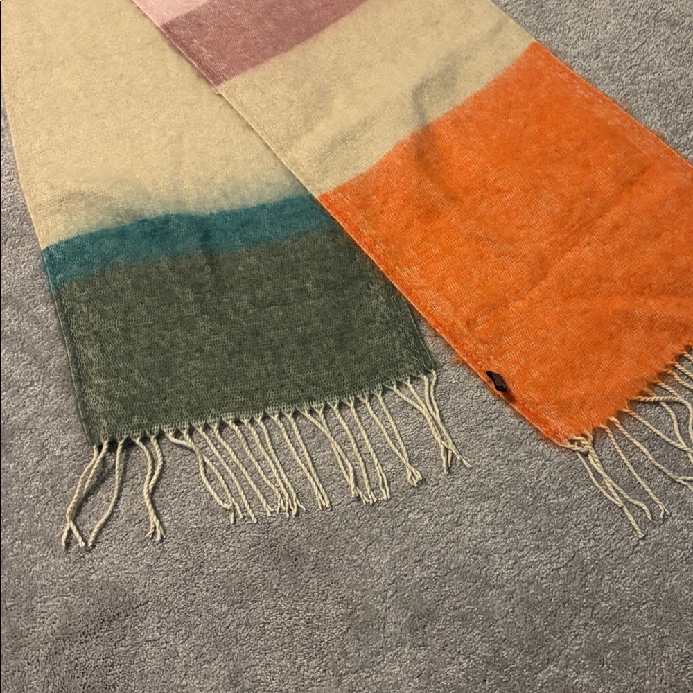 Britt’s Knits Colorful Striped Scarf with Fringe - Picture 2 of 3